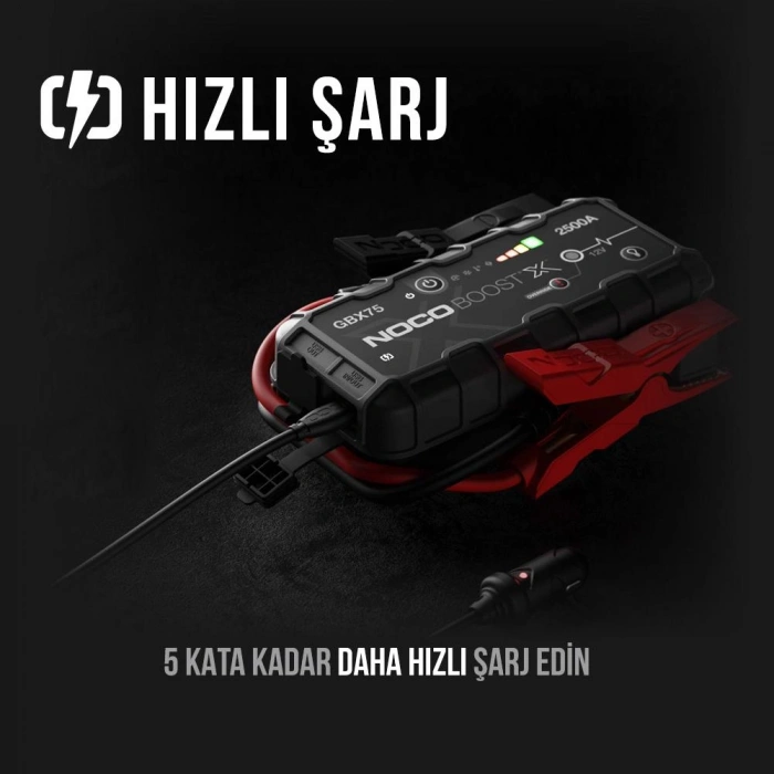 Noco Gbx75 12v 2500amp Ultrasafe Lityum Akü Takviye + Powerbank + Led Lamba