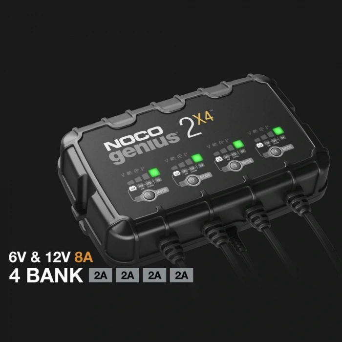 Noco Genıus2x4 6v/12v 40a Çoklu/4’lü Akıllı Akü Şarj Ve Akü Bakım/desülfatör