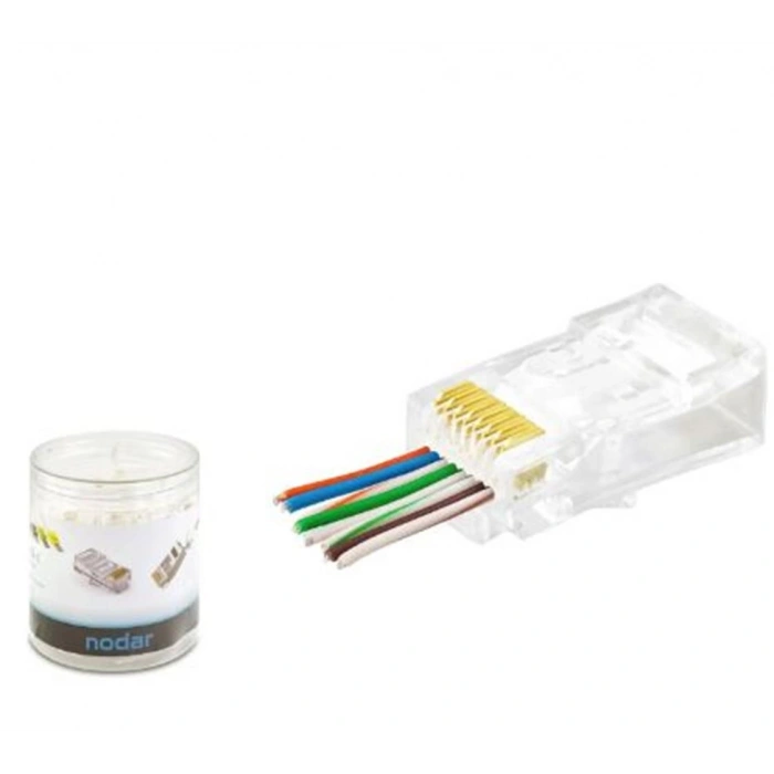 Nodar Nd2407 Cat6 Ez Rj45 Konnektör 100 Adet Plastik Kutu