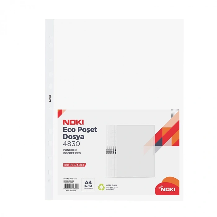 Noki Poşet Dosya Ekonomik 100 LÜ A4 4830-ECO