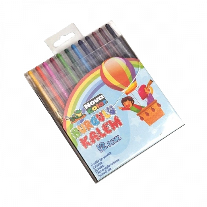 Nova Color Mum Pastel Boya Silinebilir Yuvarlak 12 Renk NC-2122