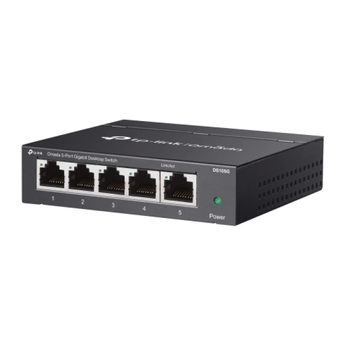 OMADA DS105G, 5 Port Gigabit,  Yönetilemez, Masaüstü/Vesa Metal Kasa Sessiz Switch