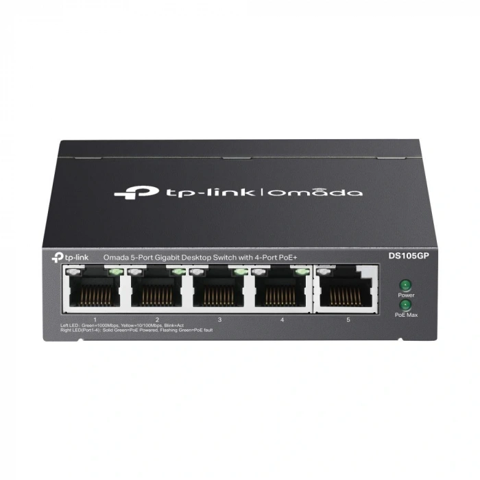 Omada Tp-link Ds105gp 5 Port 10-100-1000 Poe+ Switch Çelik Kasa Rack Mount