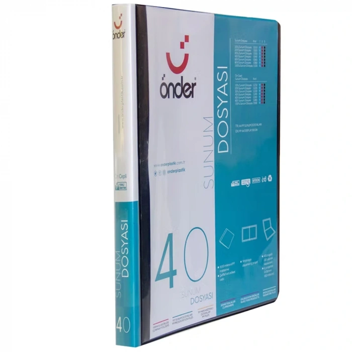Önder Katalog (sunum) Dosyası Pp Öncepli 40 Lı Siyah 1240-3