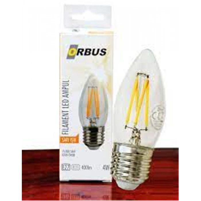 Orbus Orb-b36 Mum 4w E27 Clear Dekoratif Led Ampul 400 Lm Ra80 220-240v-50hz