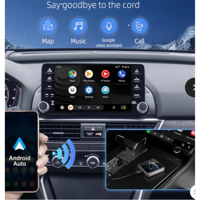 Ottocast Ot-a2air A2 Air Wireless Android Auto Kablosuz Araç Interface Bluetooth, Wi-fi