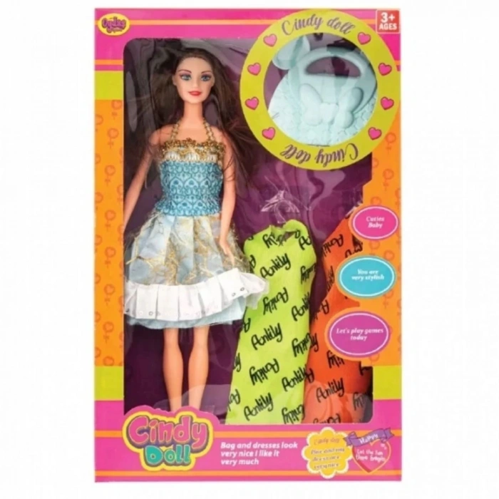 Oydaş Cindy Doll Çantalı Yedek Elbiseli Bebek Oyd-04-02281