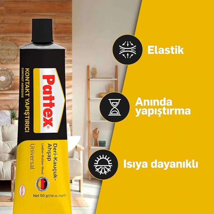 Pattex Deri Kauçuk Ahşap Yapıştırıcı 50g Tüp