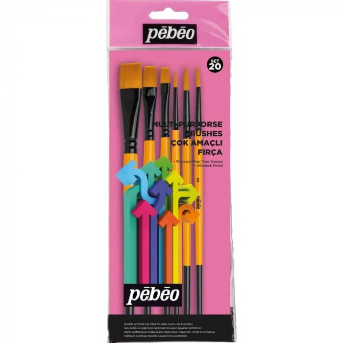 Pebeo Fırça Seti 1düzkesik-3/4+3 Ad No:3,5,8+  6 Lı Set-20
