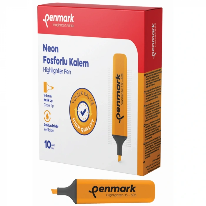 Penmark Fosforlu Kalem Neon Turuncu Hs-505 03