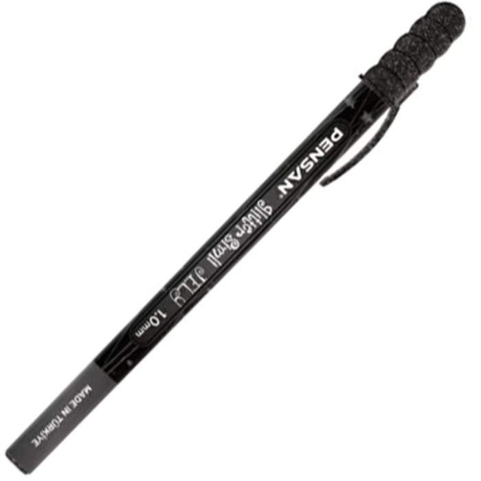 Pensan Jel Kalem Jely 1.0 MM Glıtter Simli Siyah 2800