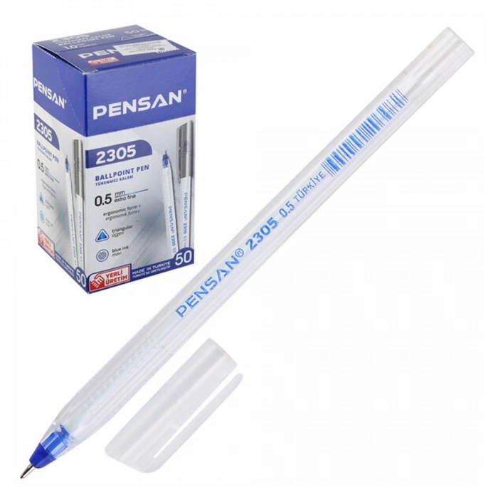 Pensan Tükenmez Kalem Üçgen Mavi 0.5 Mm 50 Li 2305