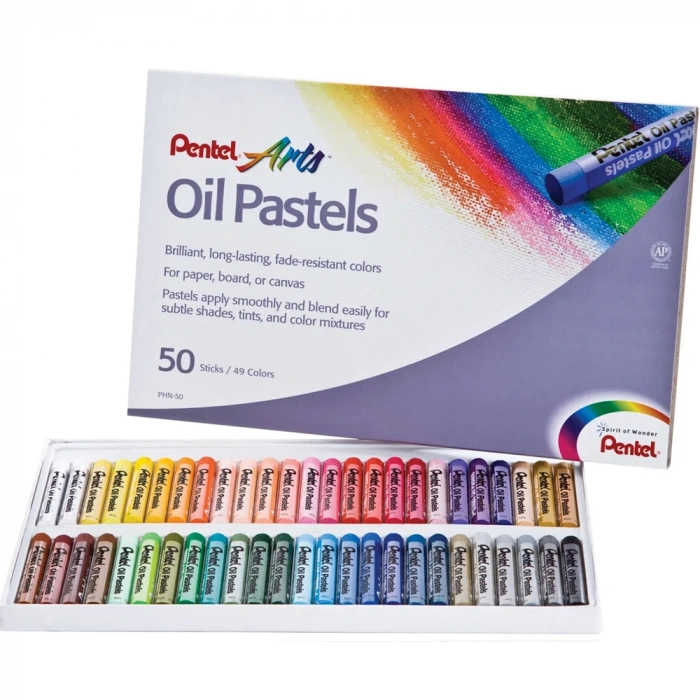 Pentel PHN-50 Yağlı Pastel Boya 50li Renk Seti