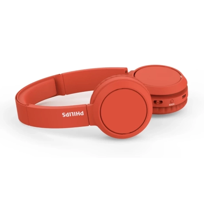 PHILIPS TAH4205RD/00, KIRMIZI, Bluetooth 5.0, Kablosuz, Bas Arttırma Düğmesi, Yastıklı Kafa Bandı, 29saat Oynatma Süresi, 10mt Algılama Mesafesi, Microfonlu Kulaklık