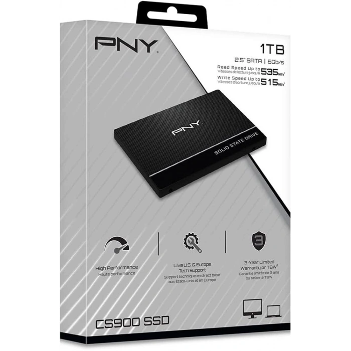 Pny 1tb Cs900 3d Nand 2.5 Sata Iıı Internal Solid State Drive (ssd7cs900-1tb-rb) Ssd Harddisk