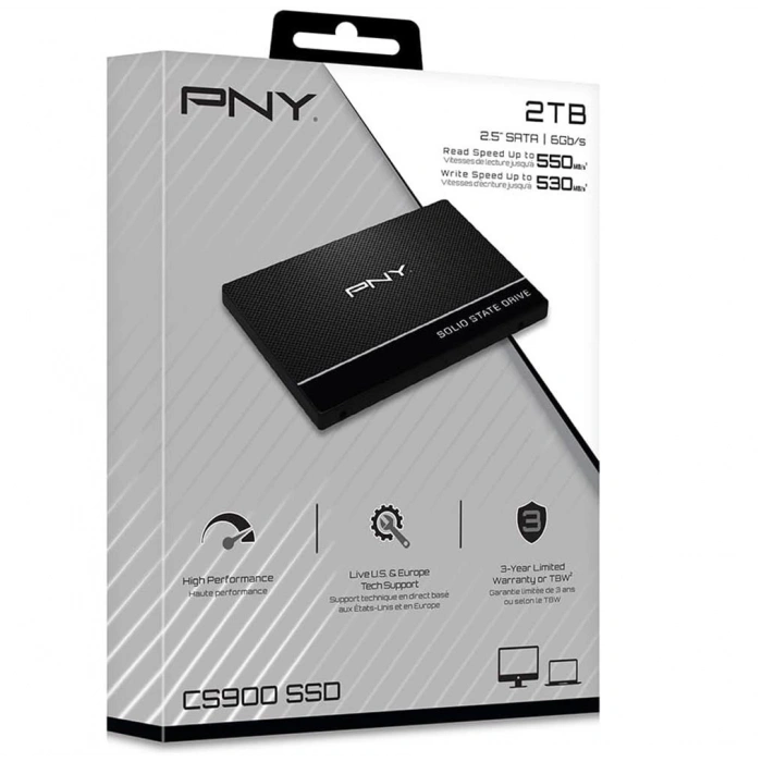 Pny 2tb Cs900 Ssd7cs900-2tb-rb 550-530mb-s Ssd Sata-3 Disk