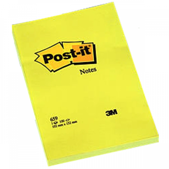 Post-it Yapışkanlı Not Kağıdı Büyük Boy Çizgisiz 100 Yp 102x152 Sarı 659