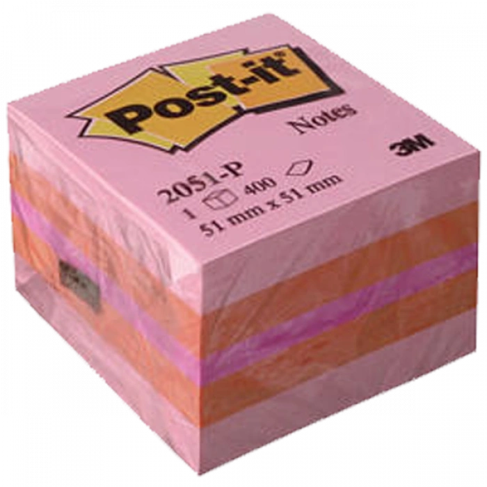 Post-it Yapışkanlı Not Kağıdı Küp Mini 52x52 Pembe 2051-P