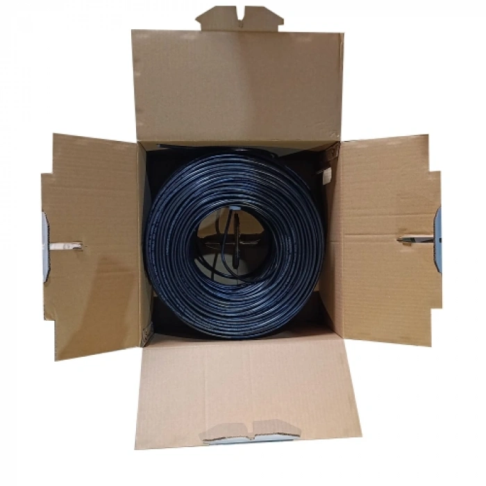Powergate Cat6-out-copper, Outdoor (dış Mekan), Polietilen, 23awg 0.57mm, Utp, Cat6, %100 Bakır Kablo, 305m, Siyah