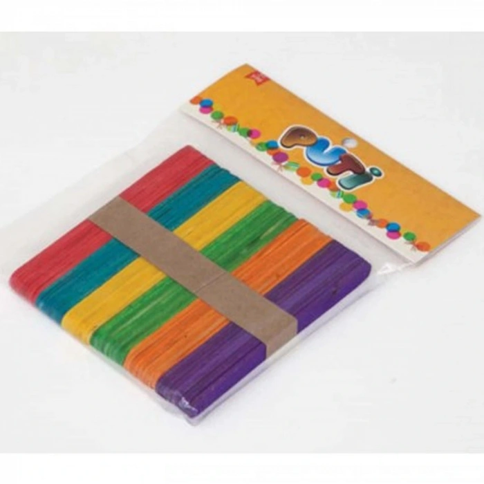 Puti Ahşap Küçük Dil Çubuğu Renkli 50 Li 4582