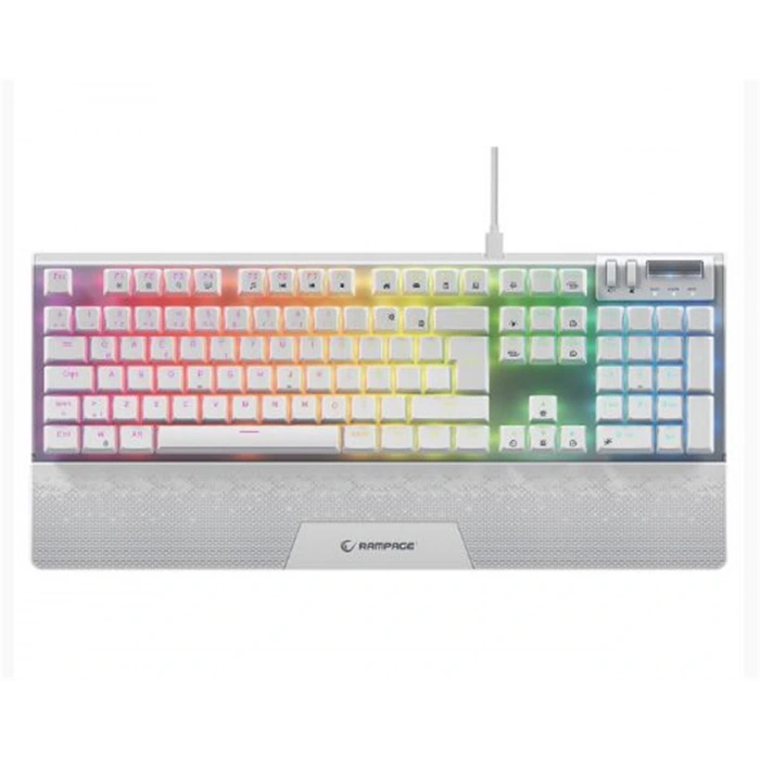 Rampage Carbon Beyaz Rgb Q Gaming Oyuncu Klavye Bilek Destekli Red Switch