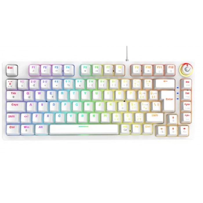 Rampage Enıgma 75 Beyaz Usb Rgb Aydınlatmalı Red Switch Tam Türkçe  Gaming Mekanik Klavye