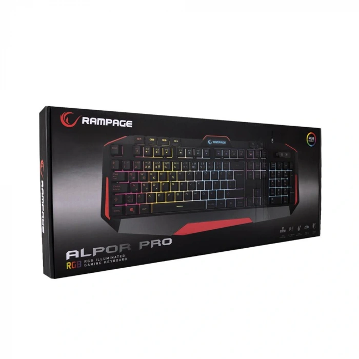 Rampage Kb-rx7 Alpor Pro Siyah Usb Rgb Aydınlatmalı Q Gaming Oyuncu Klavyesi