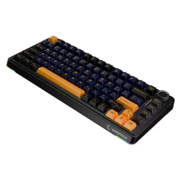 Rampage Quell Siyah Hot Swap 2.4g + Bt Wireless Rgb Gasket Oil Switch Türkçe Q Pbt  Mekanik Klavye