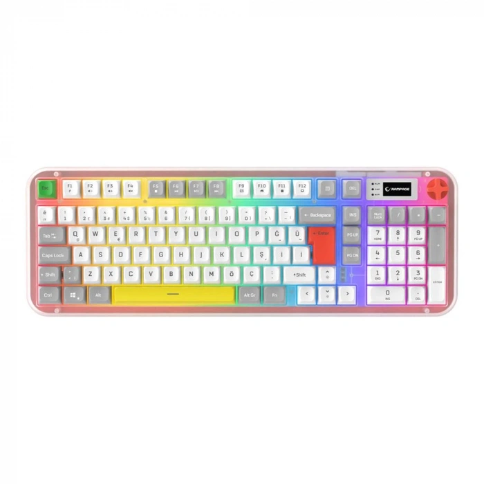 Rampage Reflect 99 Sessiz Beyaz - Gri Rgb Q Membrane Oyuncu Klavyesi