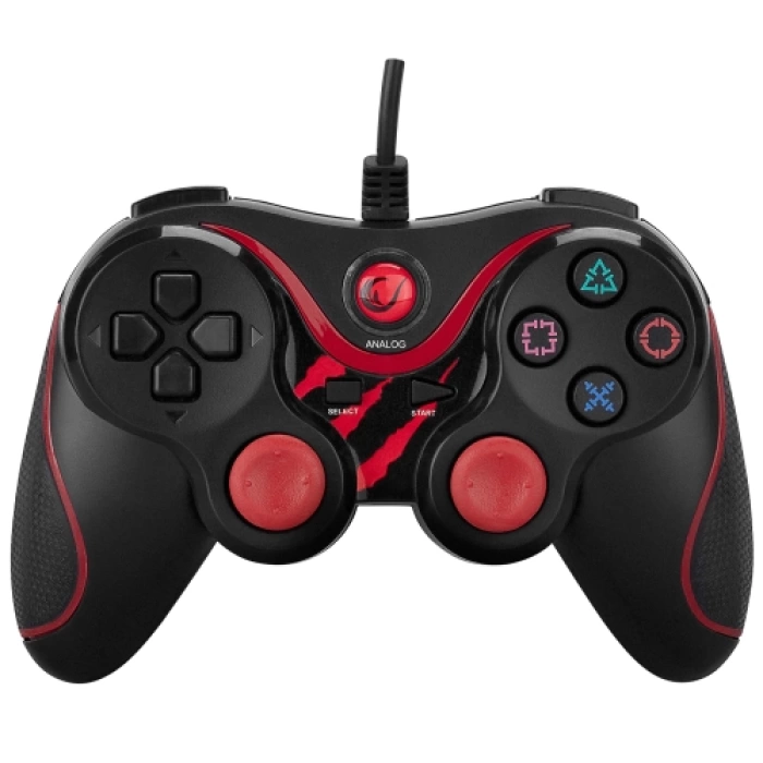 RAMPAGE SG-R601, Kırmızı, PC/PS3, 1.8mt Kablolu, Çift Titreşimli, GAMEPAD