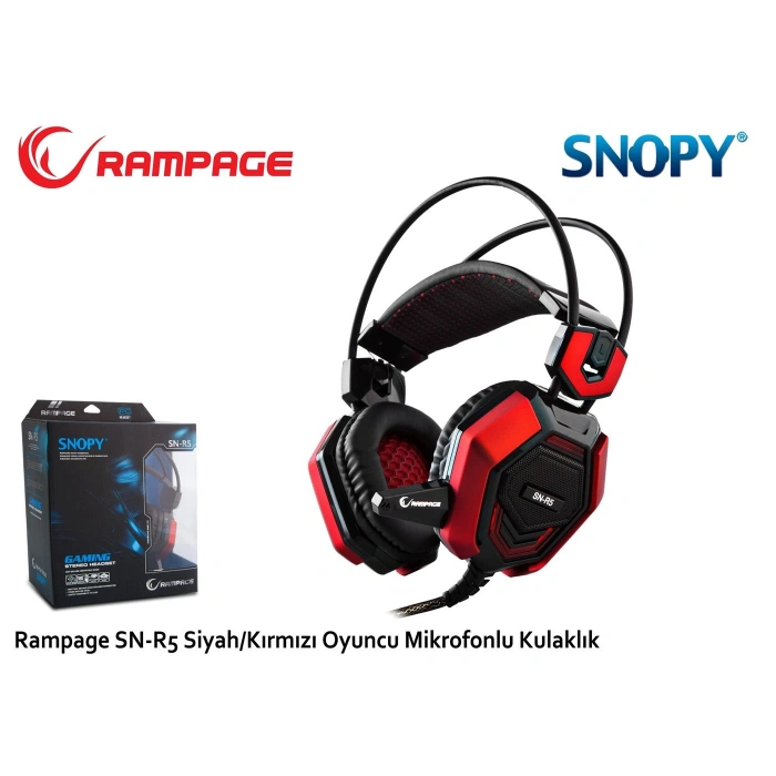 Rampage Sn-r5 X-core Siyah-kırmızı Oyuncu Mikrofonlu Kulaklık Usb