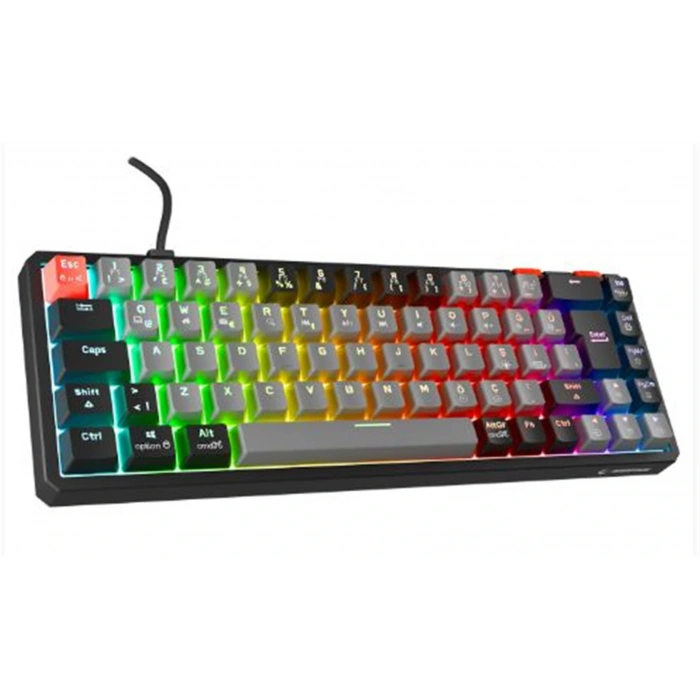 Rampage Yoru Mını Gri-siyah Type-c Bağlantılı Outemu Red Swich Q Mekanik Gaming Oyuncu Klavye Rgb