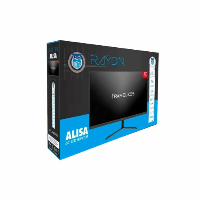 Raydın Alısa, 24", 2ms, 75hz, Full Hd, D-sub, Hdmı, Frameless, Va Led Monitör (siyah)