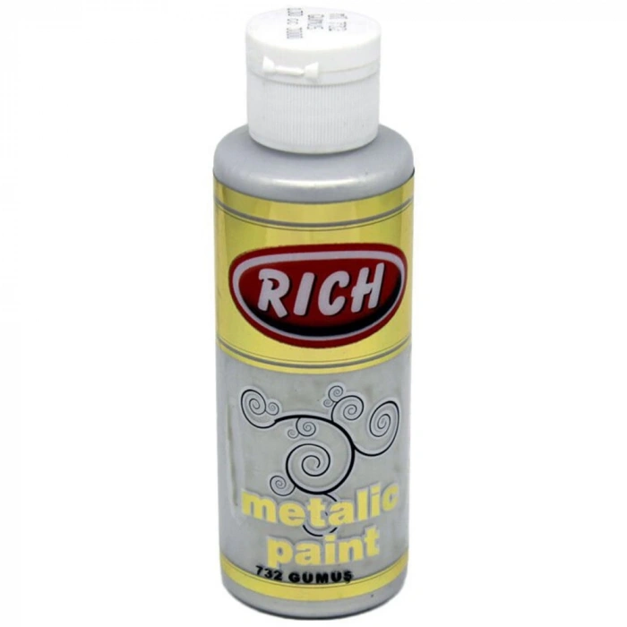 Rich Akrilik Boya Metalik 120 CC Gümüş 0732
