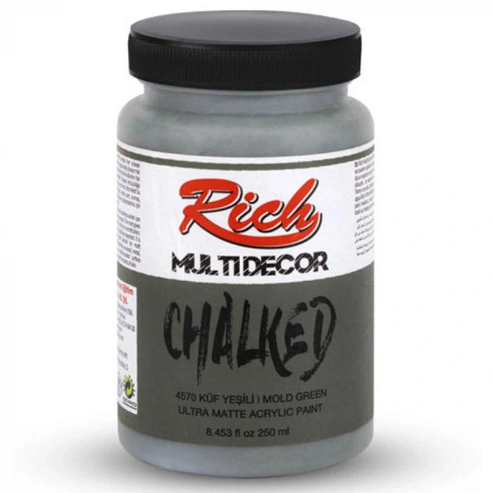 Rich Akrilik Boya Multi Decor Chalked 250 Cc Küf Yeşili 4570