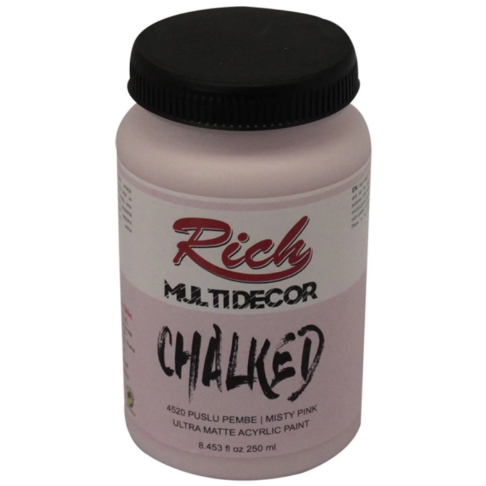 Rich Akrilik Boya Multi Decor Chalked 250 CC Puslu Pembe 4520