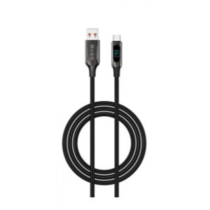 S-link Armor Led Uc-066 66w 1m Usb To Type-c Pd Örgülü Led Başlıklı Siyah Hızlı Şarj Kablosu