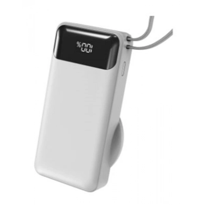 S-link G360 10000mah Pd35w+magsafe 15w Type-c Kablolu Beyaz Lcd Taşınabilir Powerbank