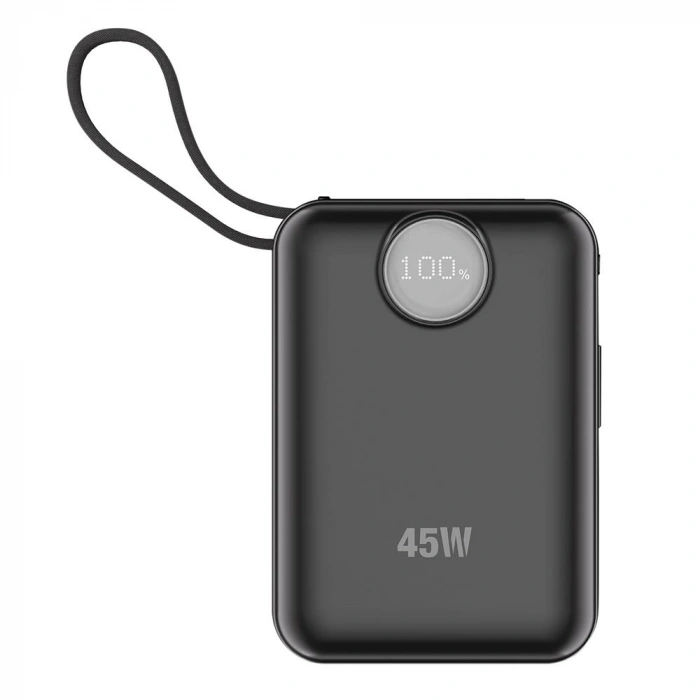 S-link G450 20000mah Pd45w+Qc3.0 Dahili Kablolu Siyah Lcd Taşınabilir Pil Şarj Cihazı Powerbank