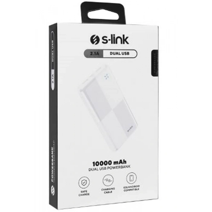 S-link Ip-g12n 10000mah Micro+usb+ Type-c Giriş+çıkış Beyaz. Taşınabilir Pil Şarj Cihazı Powerbank