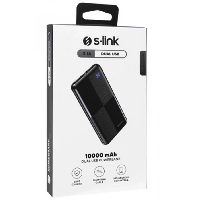 S-link Ip-g12n 10000mah Micro+usb+ Type-c Giriş+çıkış Siyah Taşınabilir Pil Şarj Cihazı Powerbank
