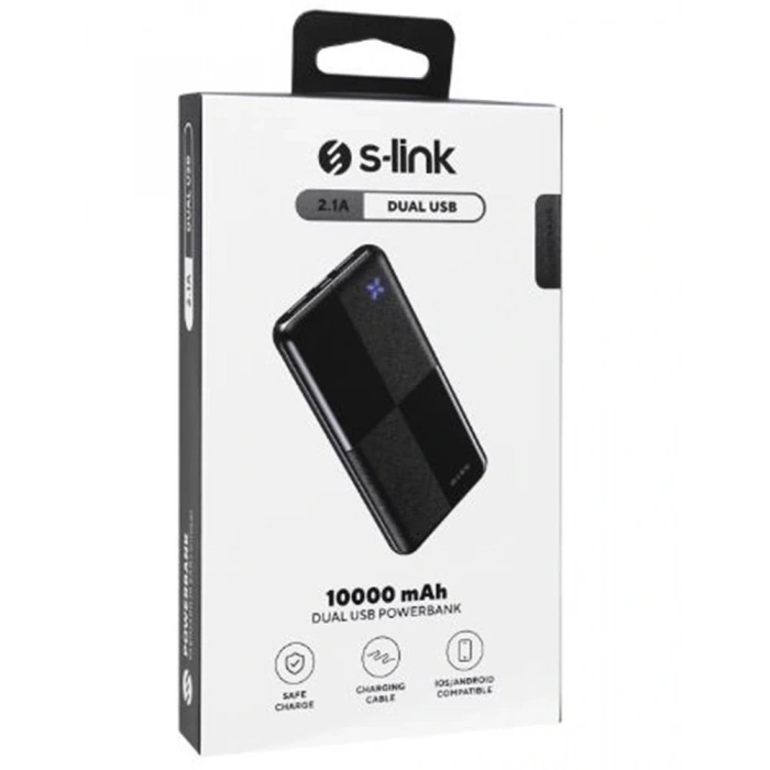 S-link Ip-g12n 10000mah Micro+usb+ Type-c Giriş+çıkış Siyah Taşınabilir Pil Şarj Cihazı Powerbank