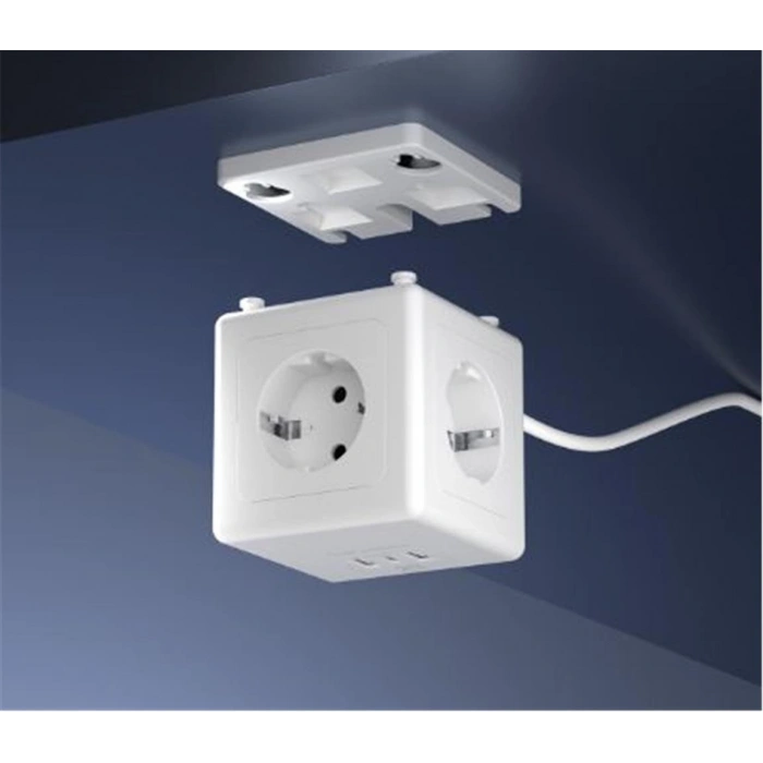 S-link Prz04 4 Soketli 2 Usb 1 Type-c Pd20 2m 306 Joule Tam Bakır Küp Beyaz Akım Korumalı Priz