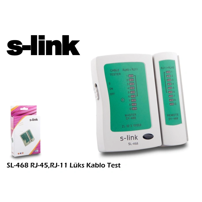 S-link Sl-468 Rj-45 Rj-11 Lüx Kablo Test Cihazı