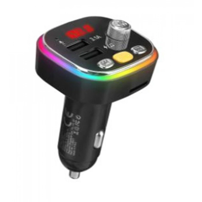 S-link Sl-bt306 Çift Usb 5v 3.1a Rainbow Işıklı Led Ekran Tf Kartlı V5.0 Bluetooth Fm Transmitter