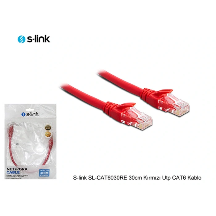 S-link Sl-cat6030re 30cm Kırmızı Utp Cat6 Kablo
