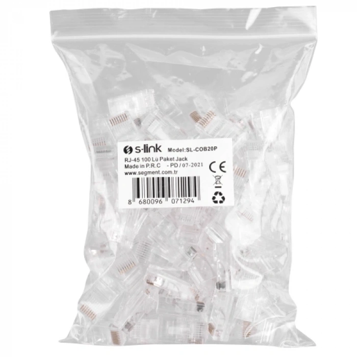 S-lınk Sl-cob20p, Rj45, Yeni Nesil Jac, Utp (100lü Paket)