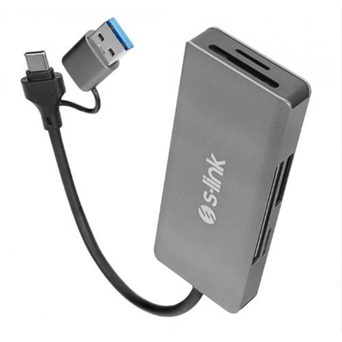 S-link Sl-cr51 Typec Ve Usb3.0 Cf, Sd, M2, Micro Sd, Ms 5 İn 1 Metal Kart Okuyucu
