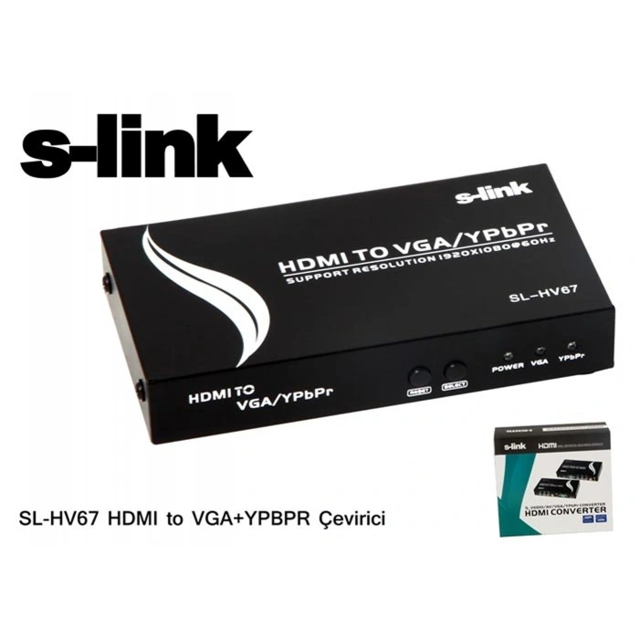 S-link Sl-hv67 Hdmı To Vga+ypbpr Çevirici Adaptör