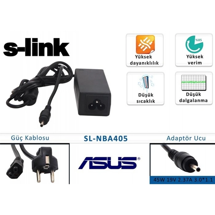 S-link Sl-nba405 45w 19v 2.37a 3.0-1.1 Notebook Standart Adaptörü